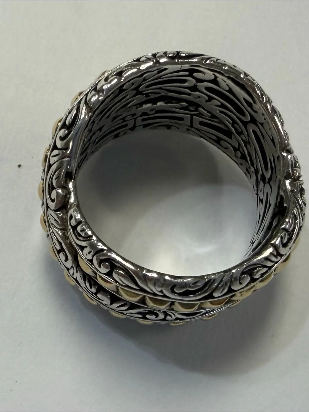 Samuel B. Sterling Silver & 18k Gold Ornate Crossover Ring